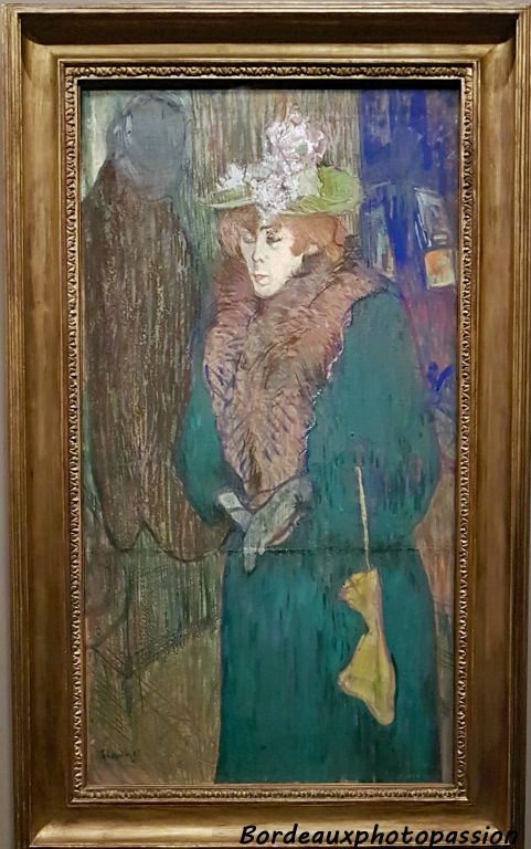 Jane Avril arrivant au Moulin  Rouge, Henri de Toulouse-Lautrec (1892)